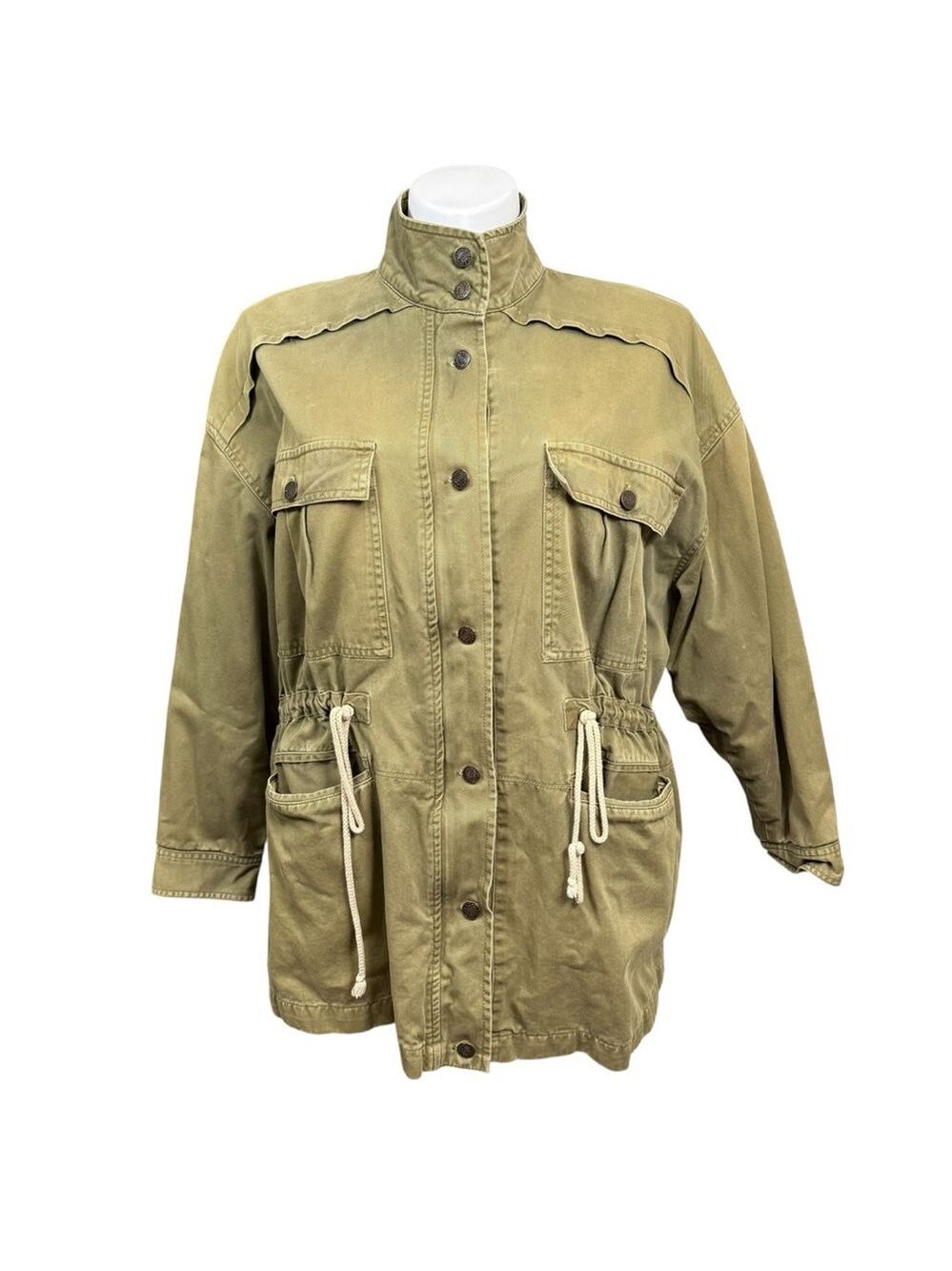 Vintage Argenti Jeans Army Green Utility Jacket Women’s Large 100% Cotton
